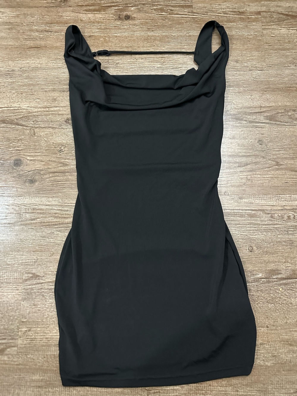 Black Cowl Neck Sleeveless Dress